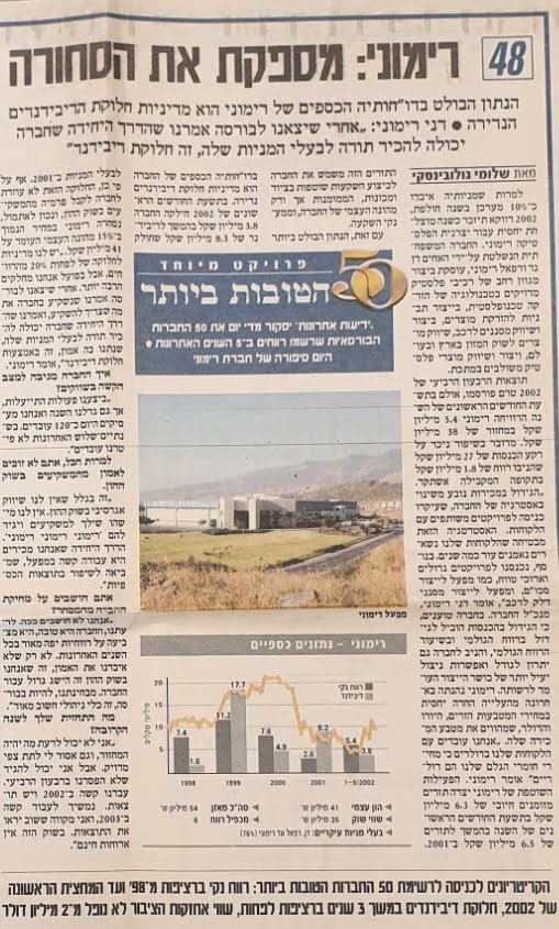 ידיעות אחרונות: רימוני מספקת את הסחורה